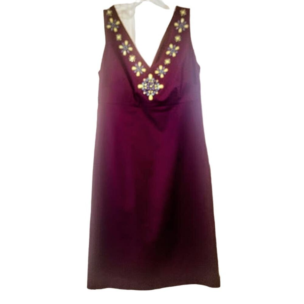 Boden‎ NWT Sleeveless Dress with Beading, Purple, Size 4
